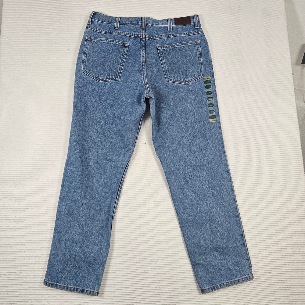 LL Bean Classic Fit Blue Jeans Mens 34x29 Medium Wash Straight Leg Denim 220626 - Picture 6 of 6